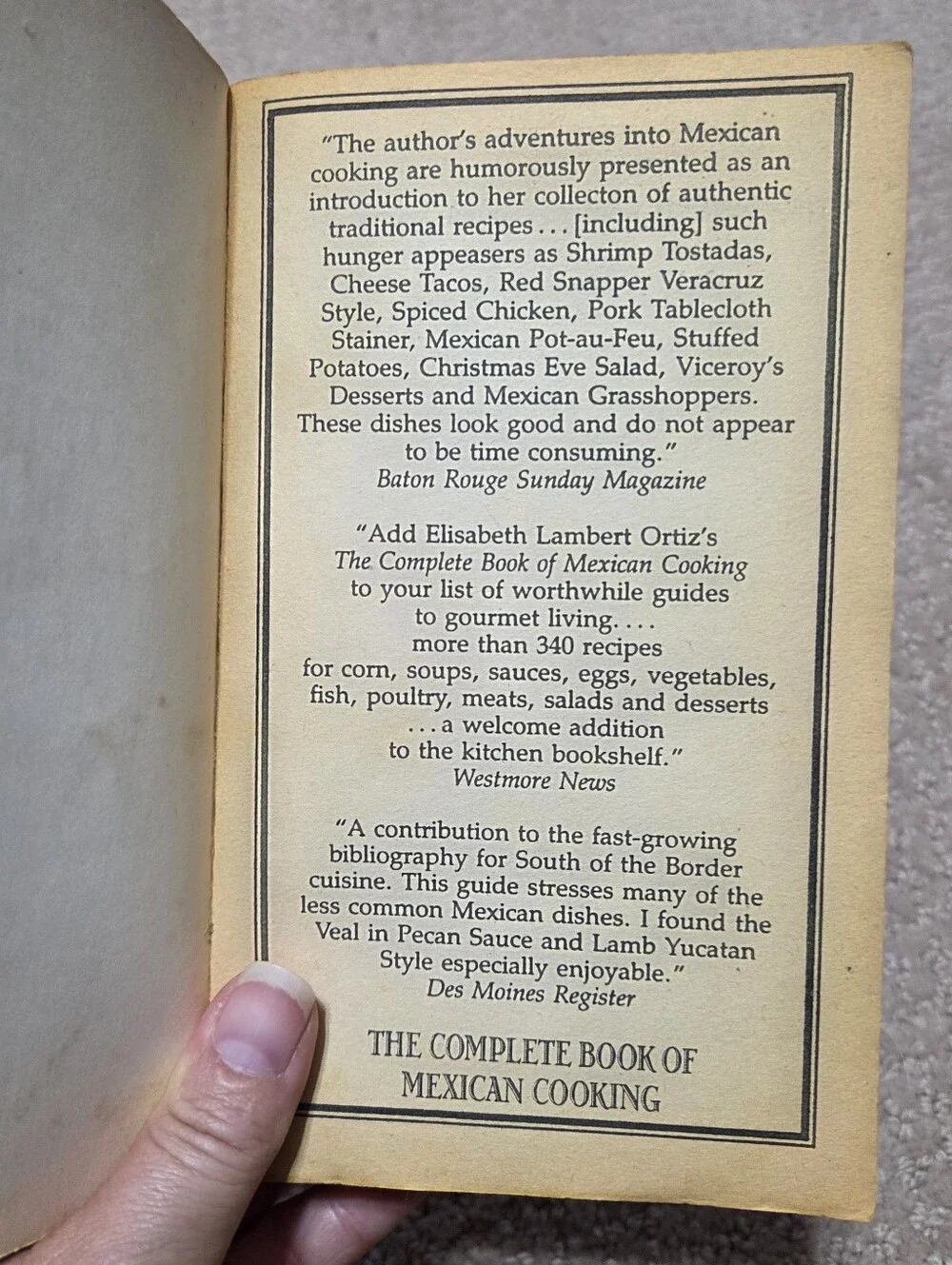 The Complete Book Of‎ Mexican Cooking Elisabeth Ortiz 1985 Cookbook